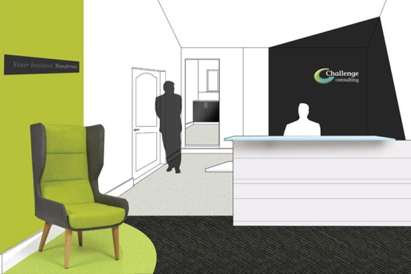 3D render of an office design